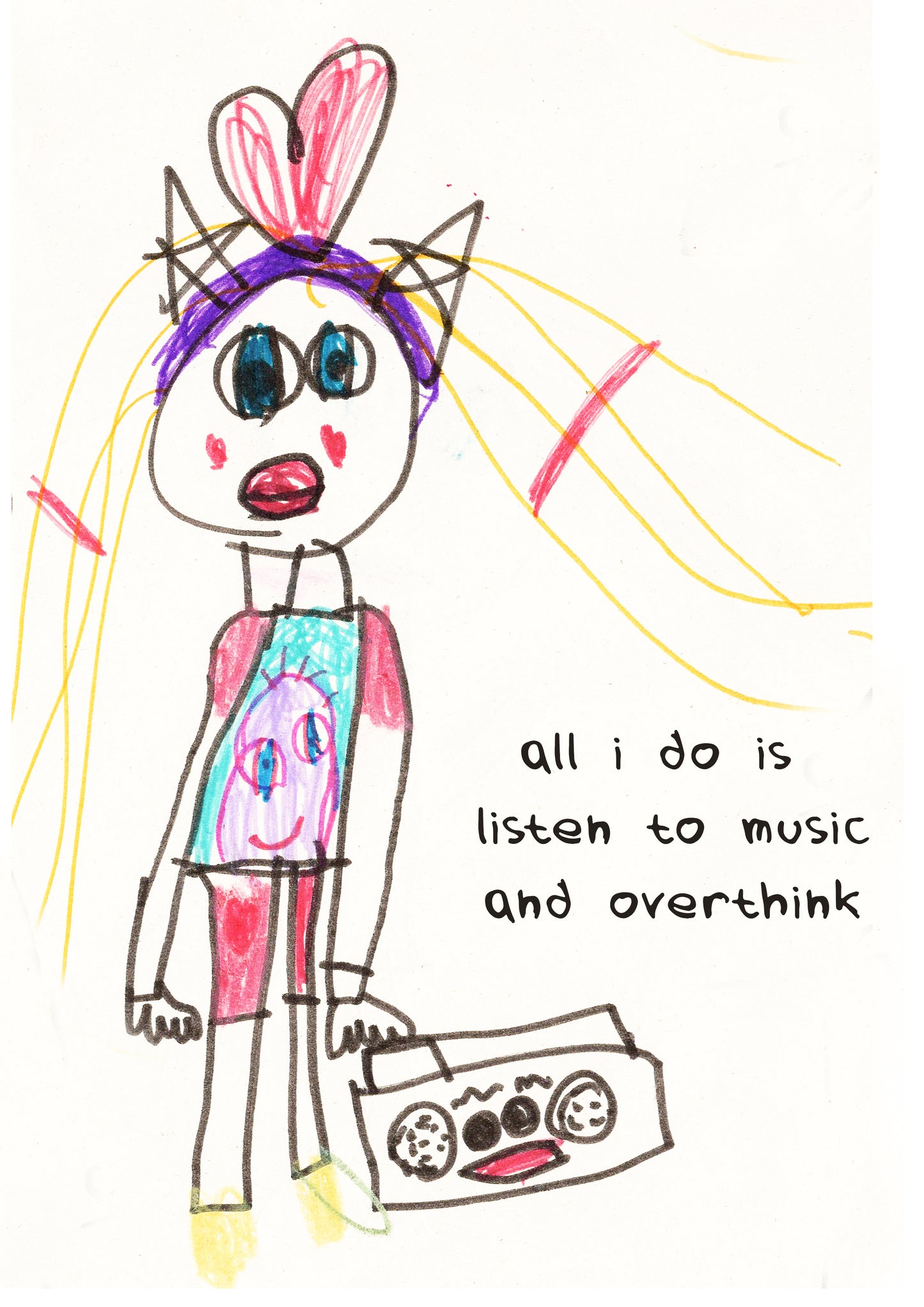 T-Shirt "All i do is listen to music and overthink"